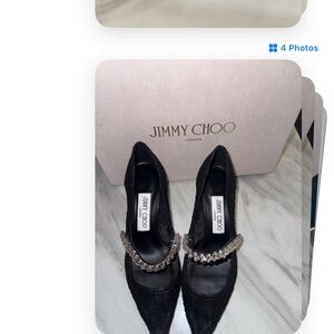 Jimmy Choo Black Heels with Sparkling Embellishments